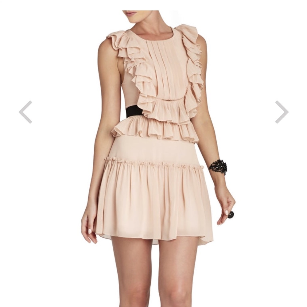 BCBG NEW!! Britt Pleated Ruffle Dress